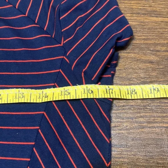 LUSH Swing Stretch Dress, Navy w Red Stripe, Medium - Picture 6 of 7